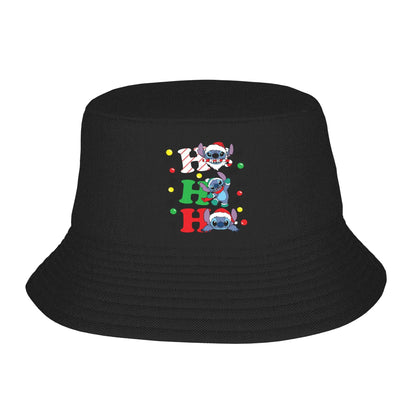 Unisex Bucket Hat Lilo And Stitch Christmas Summer Travel Headwear