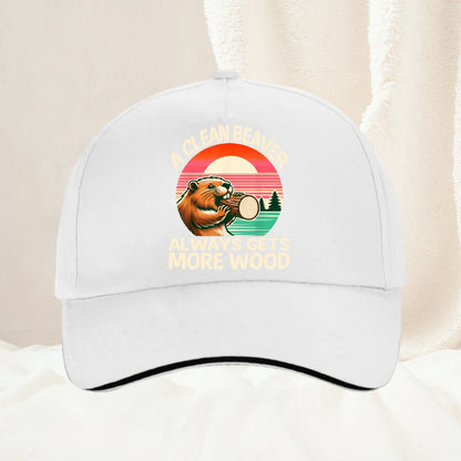 A Clean Beaver Always Gets More Wood Funny Adult Joke Graphic Baseball Cap
