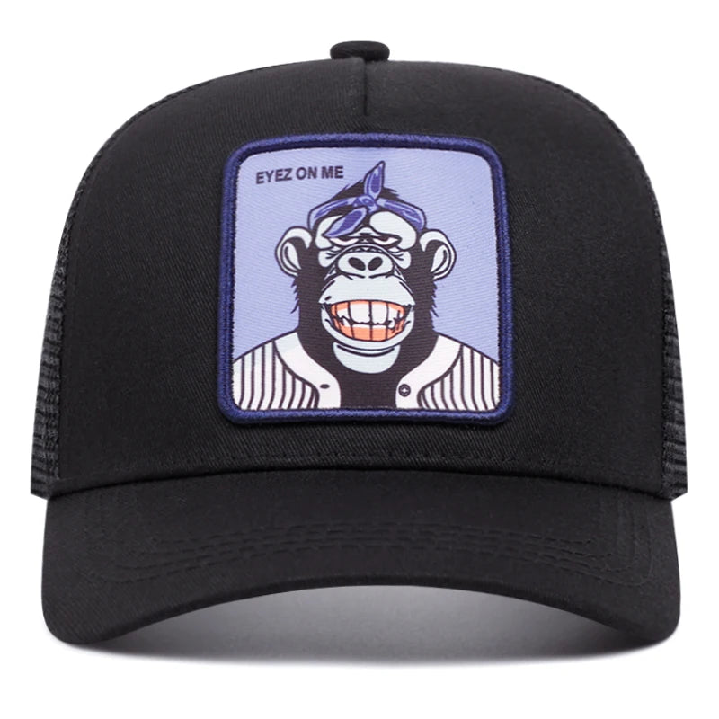 Eyez On Me Grinning Monkey Cartoon Baseball Cap