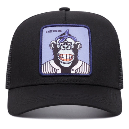 Eyez On Me Grinning Monkey Cartoon Baseball Cap