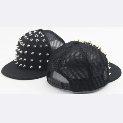 Men Women Rivet Hat Punk Rock Hip Hop Stud Baseball Cap Y2K Snapback Outdoor
