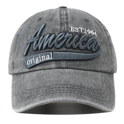 Unisex Distressed American Letter Embroidery Baseball Cap For Women Men