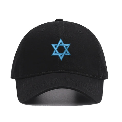 Adjustable Embroidered Blue Star of David Israel Baseball Cap