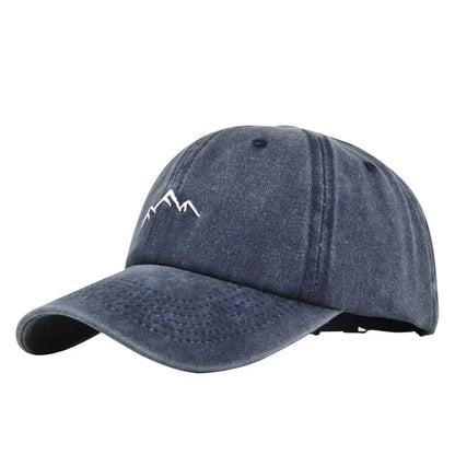 Retro Washed Cotton Cap Unisex Mountain Embroidery Baseball Caps