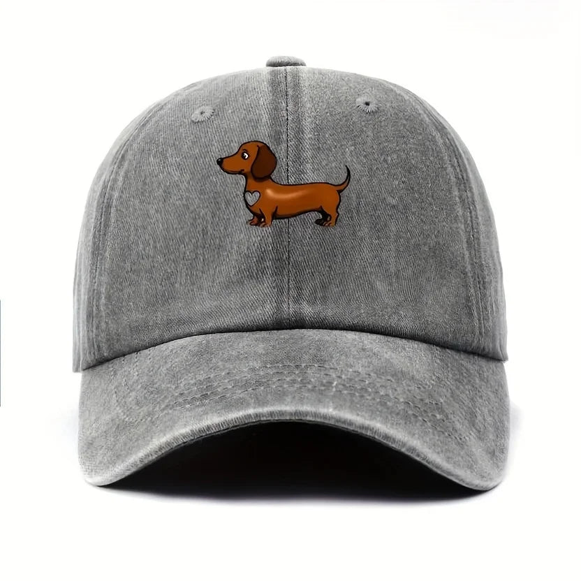 Cute Sausage Dog Pattern Printed Baseball Caps