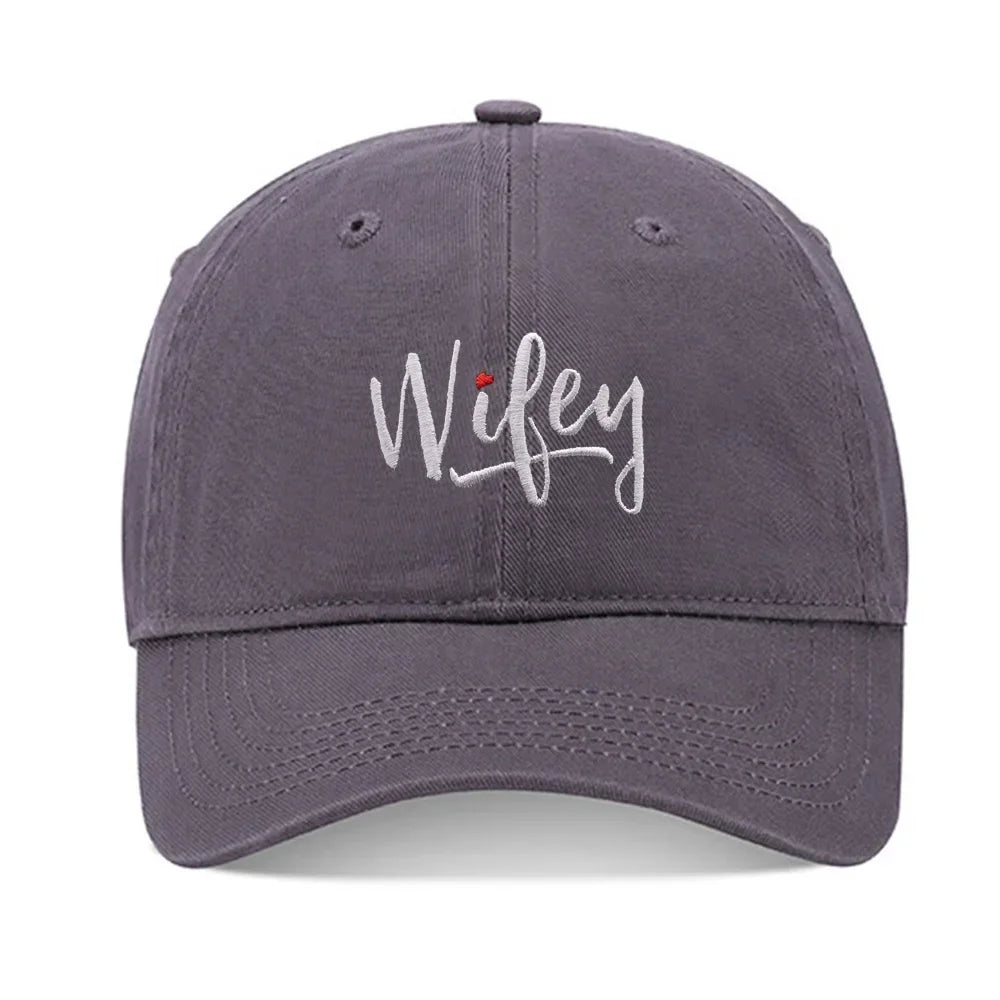 Lyprerazy Baseball Caps Wifey Unisex Embroidery Baseball Cap