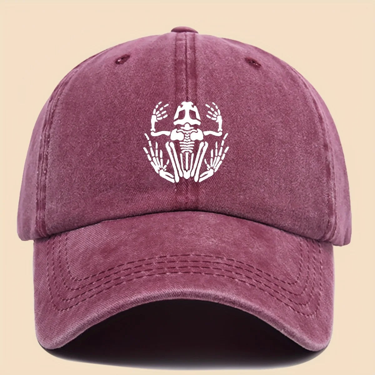 Skeleton Frog Printed Baseball Hat For Men Women