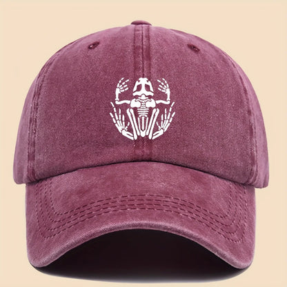 Skeleton Frog Printed Baseball Hat For Men Women