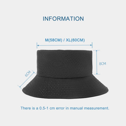 Summer Sun Hat Men Women Quick-drying Mesh Panama Cap Outdoor Flat Top Bucket Hat
