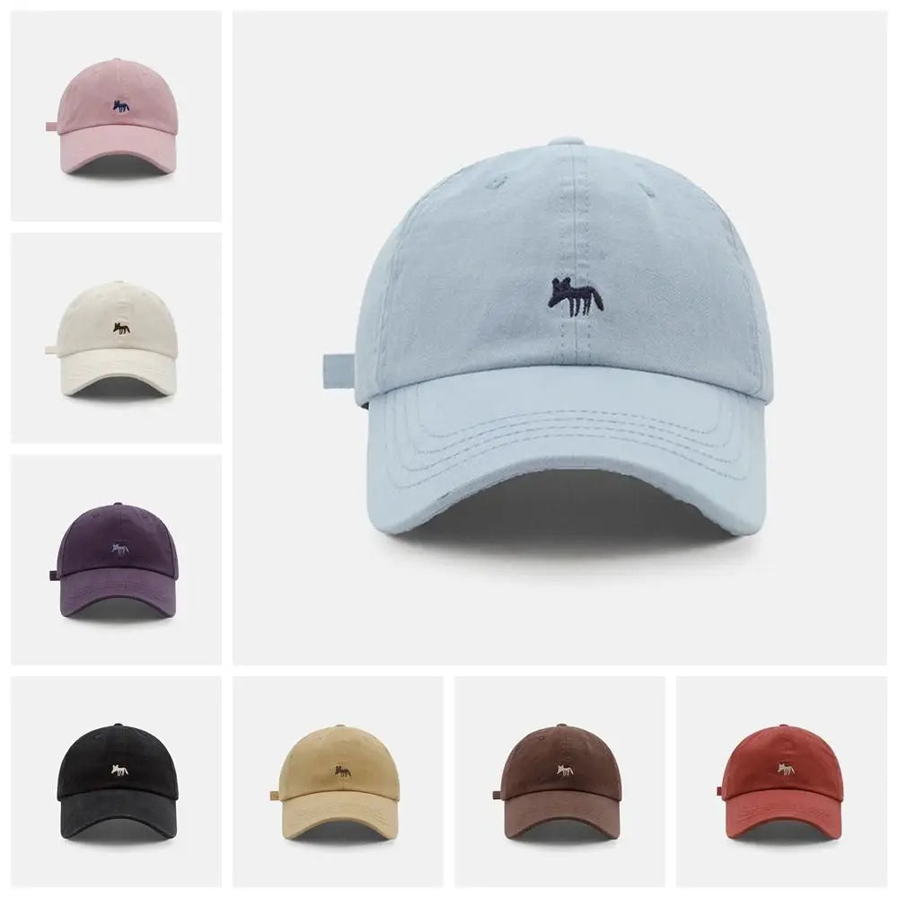 Retro Embroidered Embroidery Baseball Cap Animals Peaked Cap Canvas Baseball Hat