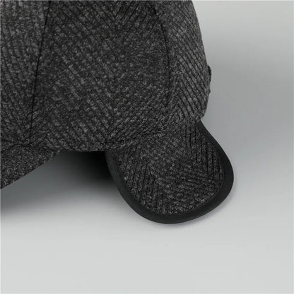 Auturnn Thick Warm Men Winter Baseball Cap With Ear Flaps