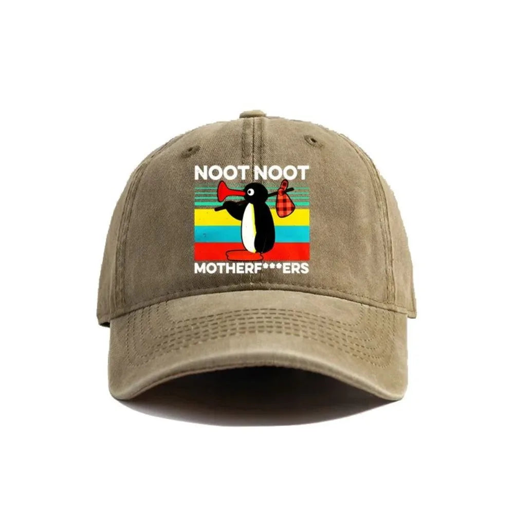 Noot Noot Pingu Distressed Baseball Cap Angry Pingu