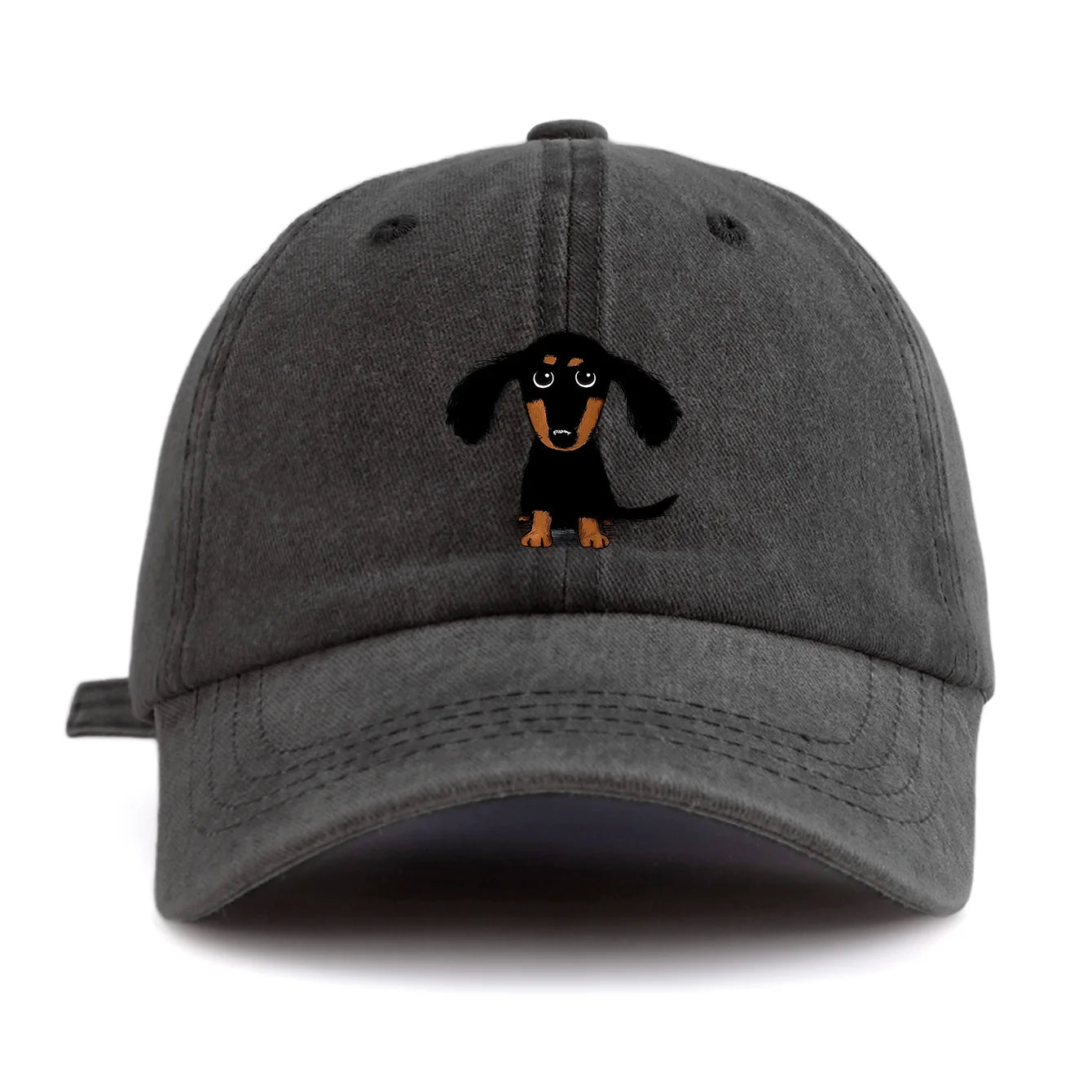 Dachshund Print Washed Baseball Cap For Adults