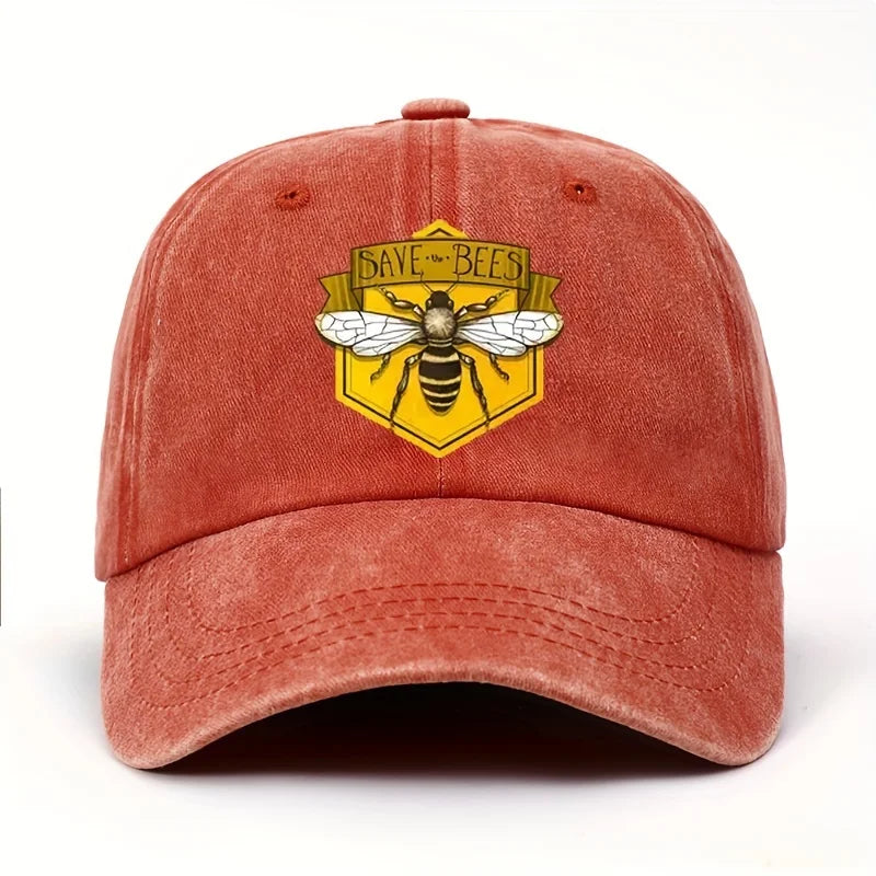 Bee Printed Baseball Cap