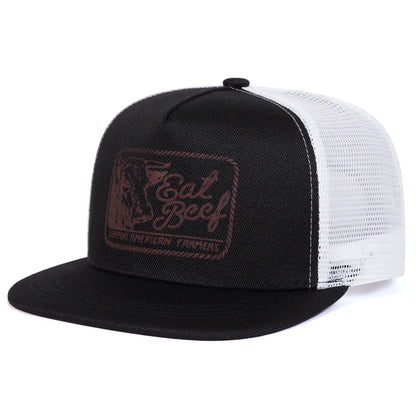 Unisex EAT BEEF Letter Embroidery Hip-hop Hat Snapback Cap