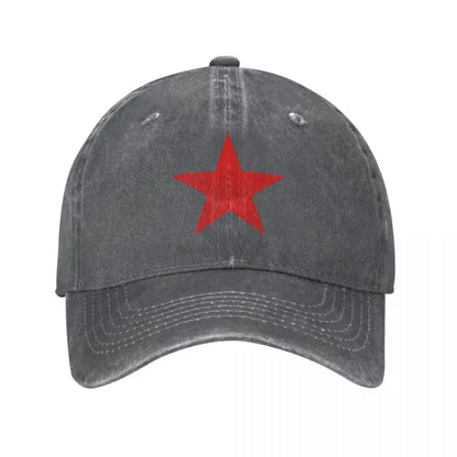 CCCP Russian Red Star Baseball Cap Vintage Distressed Denim Sun Cap For Men Women