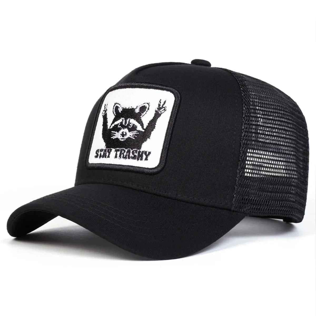 Unisex STAY TRASHY Raccoon Embroidery Baseball Caps