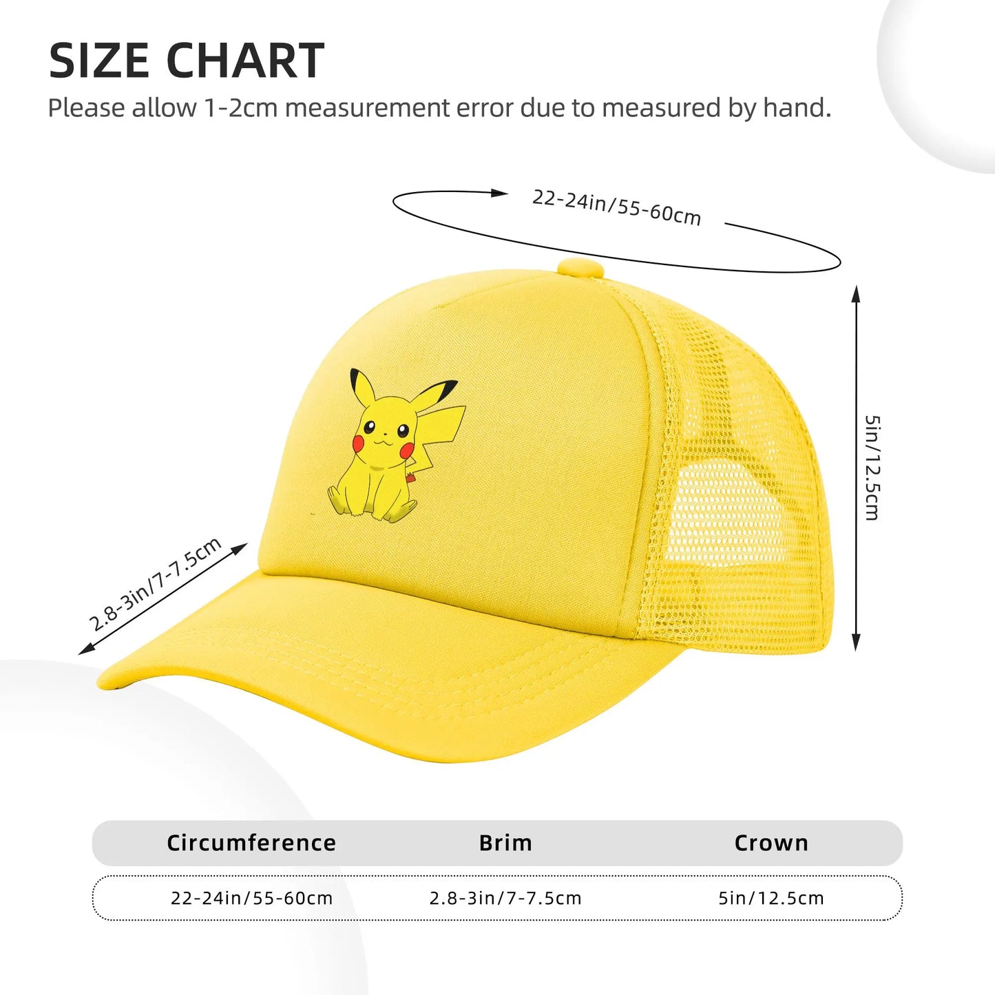 Pikachu Pokemoned Anime Trucker Hat Baseball Caps