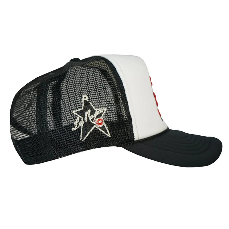 American Style Letters Lip Embroidered Baseball Hats Men Women