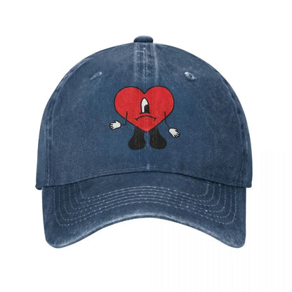 New Bad Bunny Denim Baseball Cap Snapback Hat Men Un Verano Sin Ti Music Cap