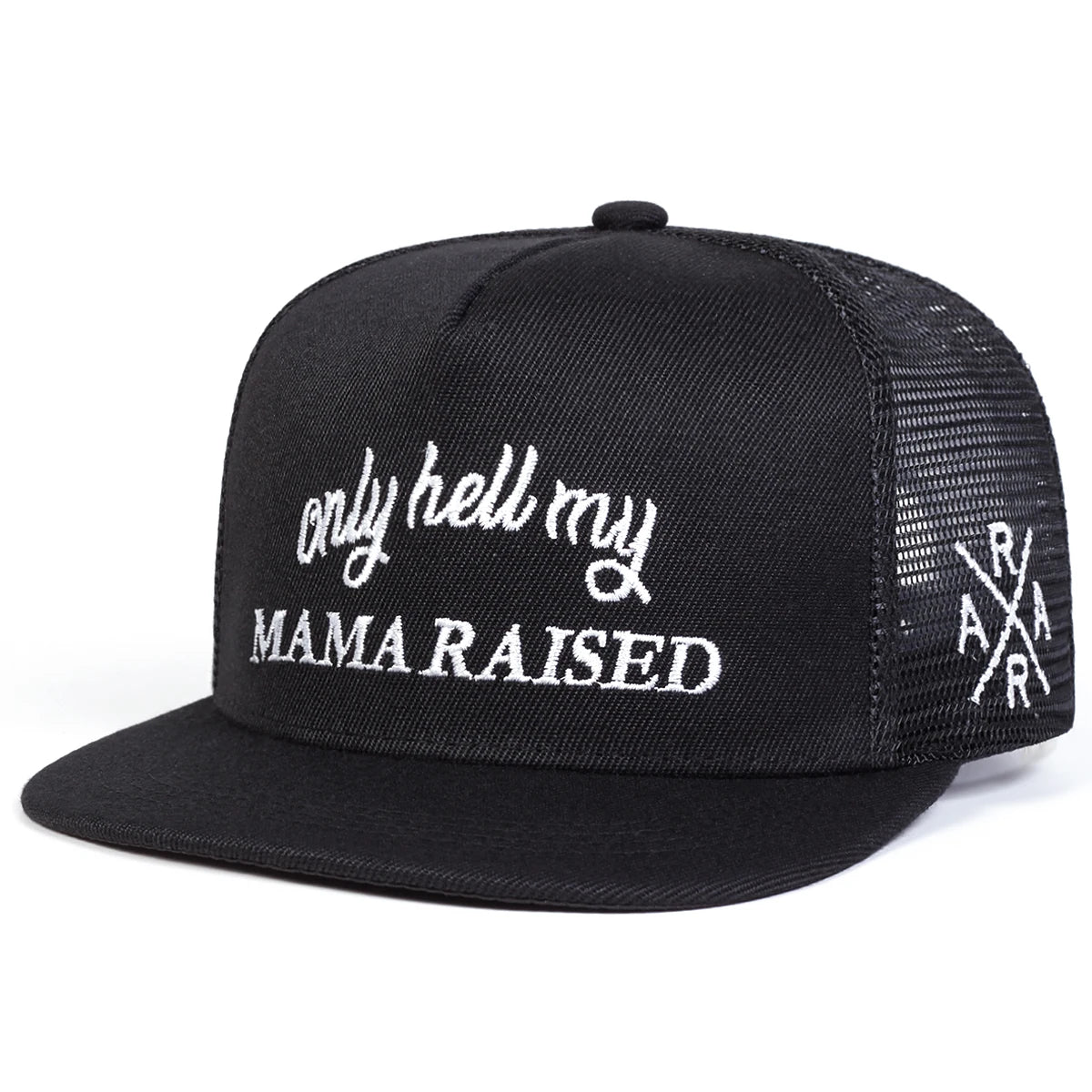 Unisex Only Hell My Mama Raised Embroidery Hip-hop Net Hats Spring Summer Outdoor