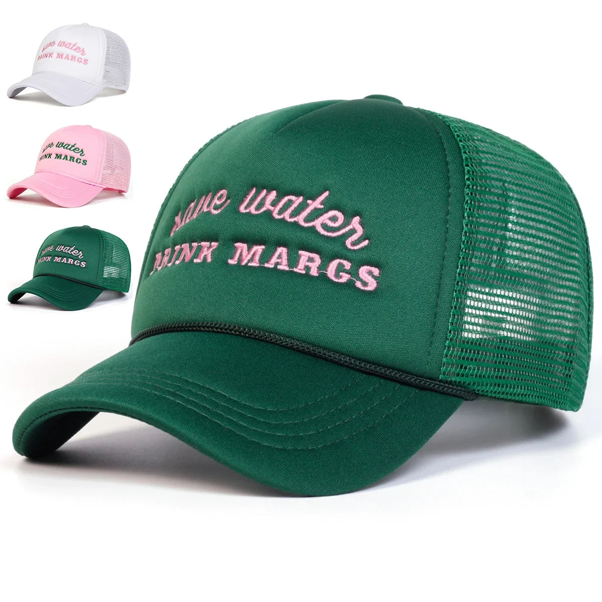 Unisex DRINK MARGS Letter Embroidery Baseball Net
