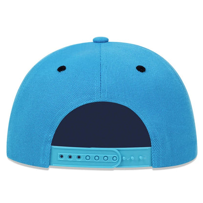 Cartoon Big Eyes Cookie Bite Blue Snapback Hat Adults