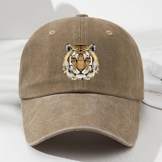 Tiger Print Soft Top Baseball Cap