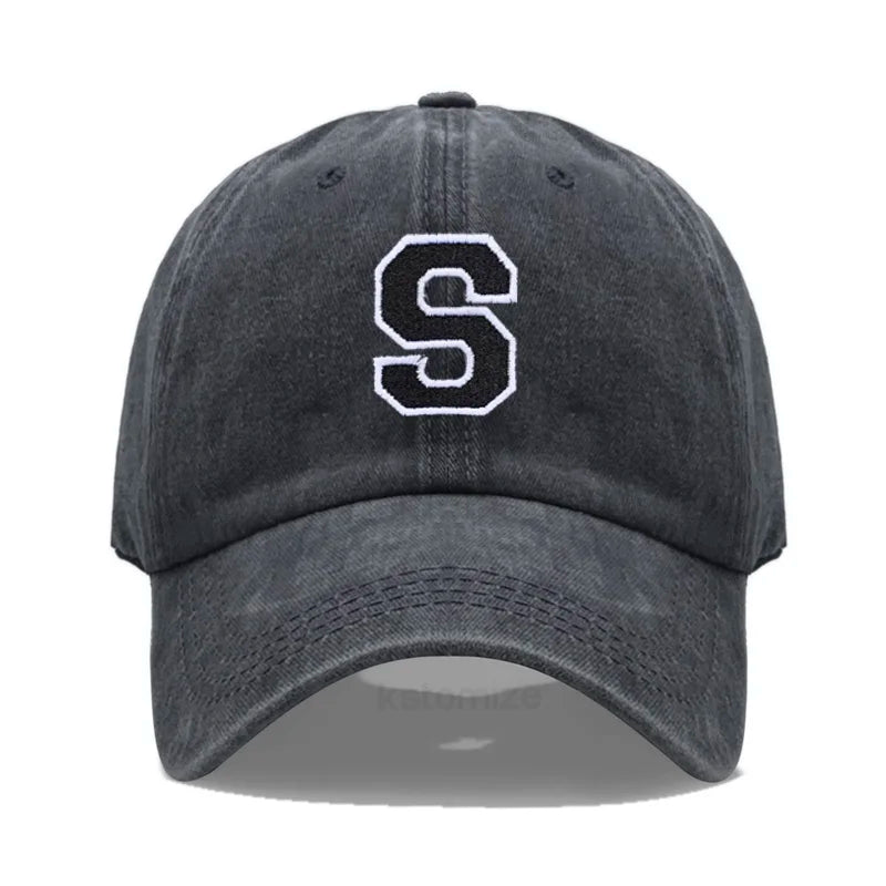 Initial Letter A-Z Embroider Baseball Cap