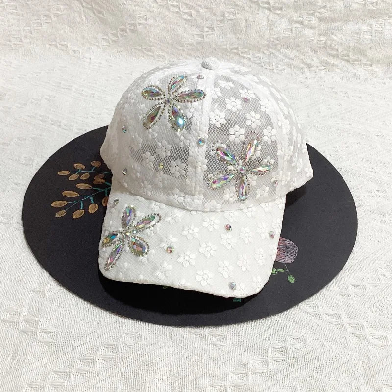 Summer Lace Flowers Baseball Caps