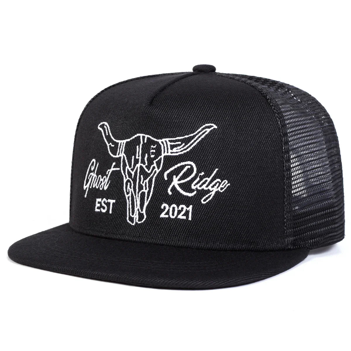 Unisex Ox Head Embroidery Hip-hop Net Hats