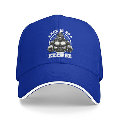Age Is No Excuse Gorilla Weightlift Gym Quotes Baseball Cap