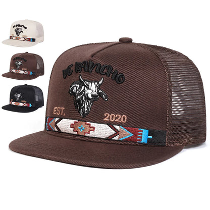 Unisex Bullhead Letter Embroidery Baseball Net Hat