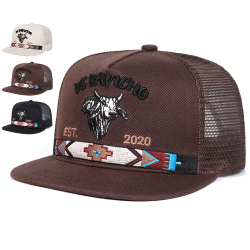 Unisex Bullhead Letter Embroidery Baseball Net Hat