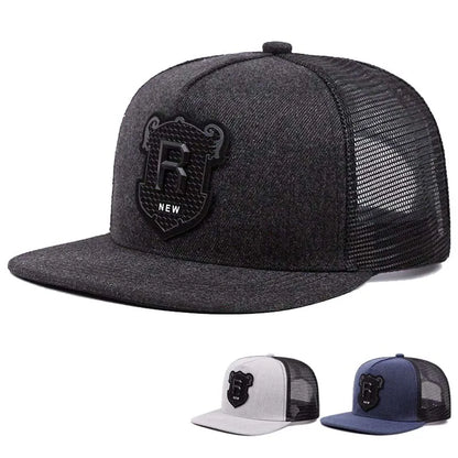 Flat Brim Cap Summer Outdoor Travel Baseball Cap Men's Big Head Cap