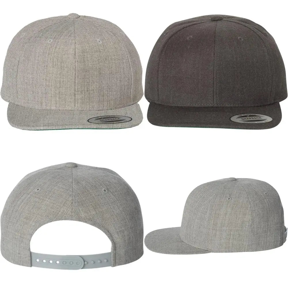 Six-Panel Premium Flatbill Snapback Cap Bulk Blank Hats
