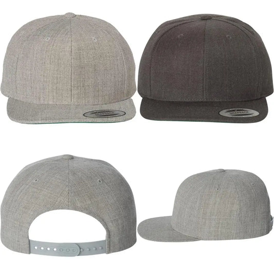 Six-Panel Premium Flatbill Snapback Cap Bulk Blank Hats