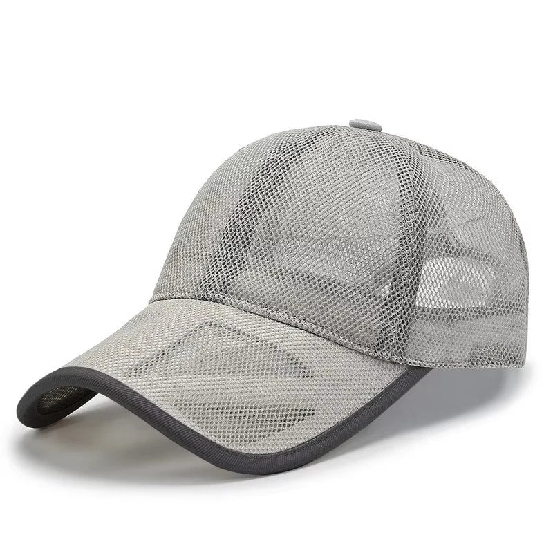 Summer Men Hat Openwork Brim Breathable Baseball Cap