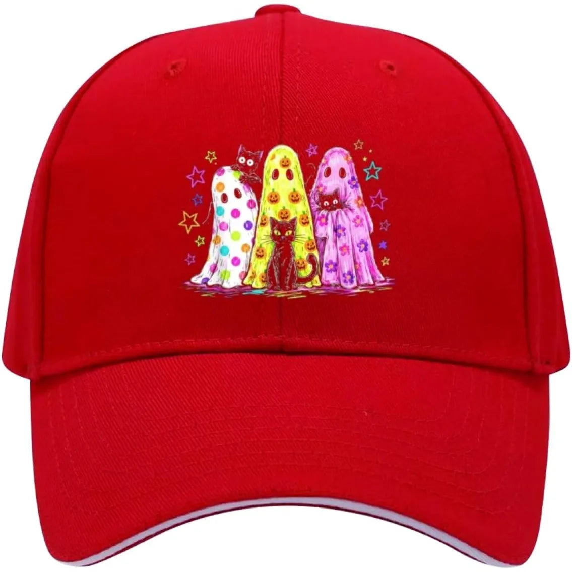 Halloween Funny Fun Fact I Do Not Care Cute Preppy Ghost Baseball Cap