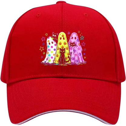 Halloween Funny Fun Fact I Do Not Care Cute Preppy Ghost Baseball Cap