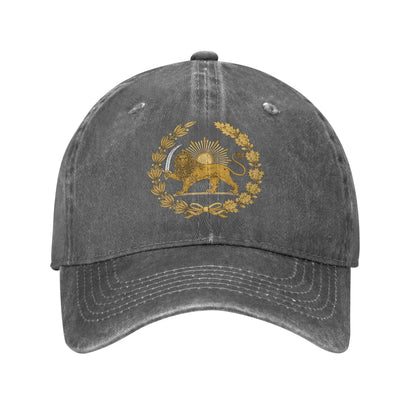 Baseball Cap Lion And Sun Emblem Of Persia Iran