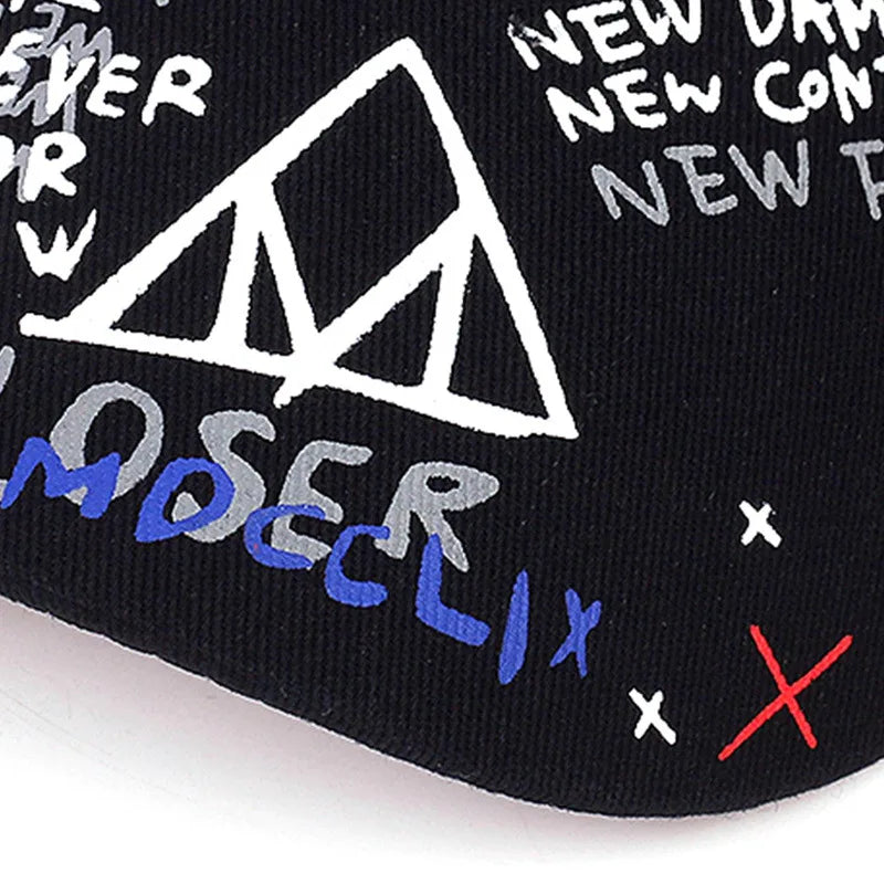 Graffiti Duckbill Hat, Men's And Women's Street Photography Versatile Printed Baseball Cap