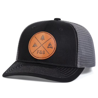 Unisex F&S Round Leather Label Baseball Net Caps
