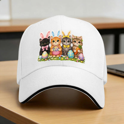 Funny Easter Cats Ears Bunny Eggs Sun Baseball Cap