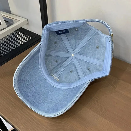 Soft Washed Distressed Embroidered Heart Baseball Cap
