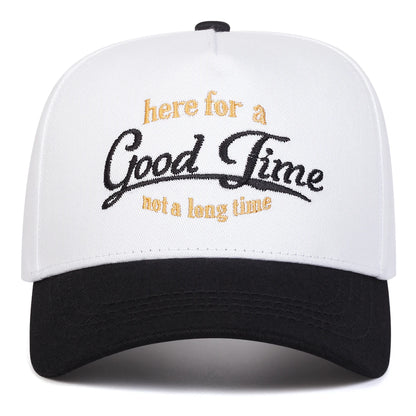 Unisex GOOD TIME Letter Embroidery Baseball Caps
