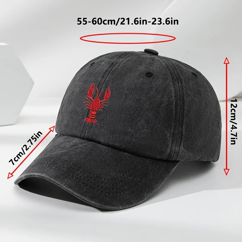 Unisex Leisure Fun Lobster Embroidered Baseball Caps