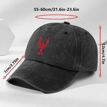 Unisex Leisure Fun Lobster Embroidered Baseball Caps