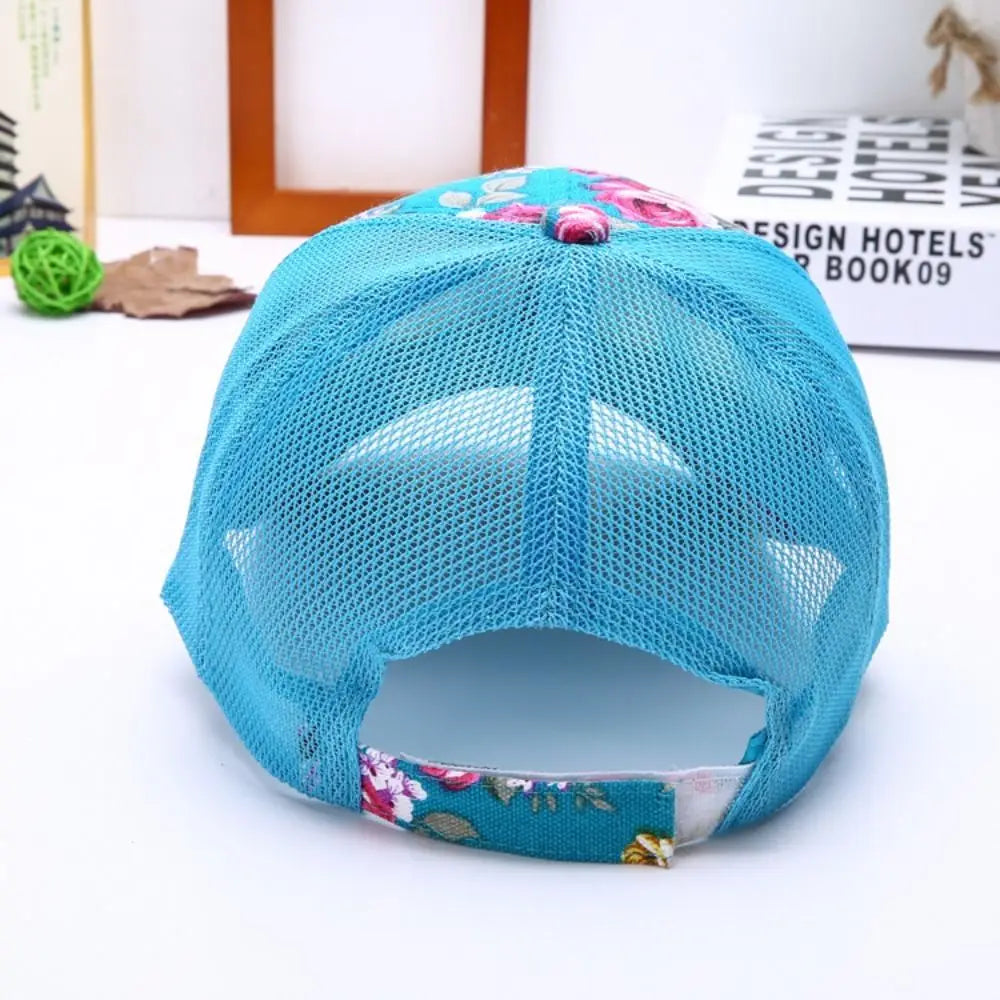 Creative Mesh Baseball Cap Colorful Flower Printed Hip Hop