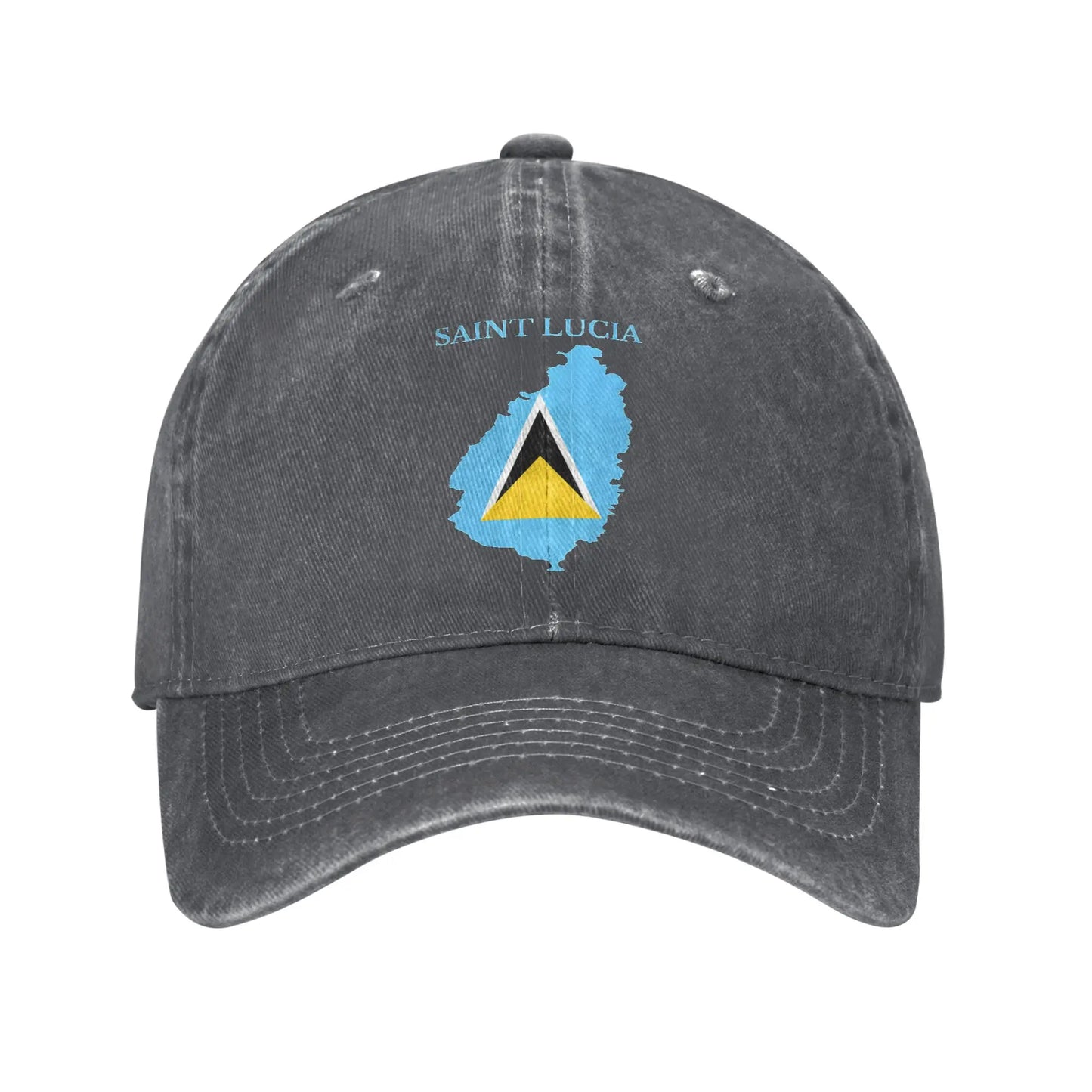 Saint Lucia Flag Sun Baseball Cap